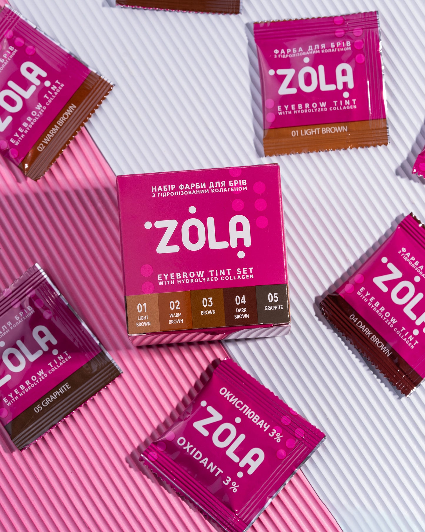 ZOLA Set of Eyebrow Tint With Collagen Sachet 5x5ml (5 colors)