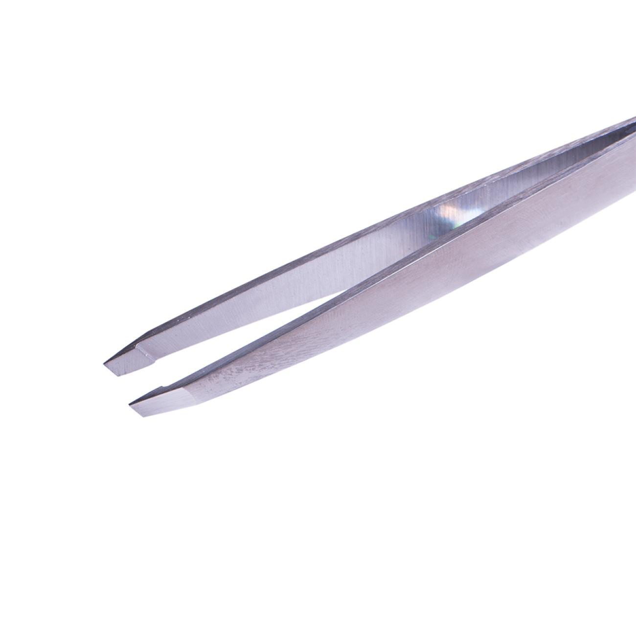 ZOLA Color Series Professional beveled tweezers for eyebrows SILVER