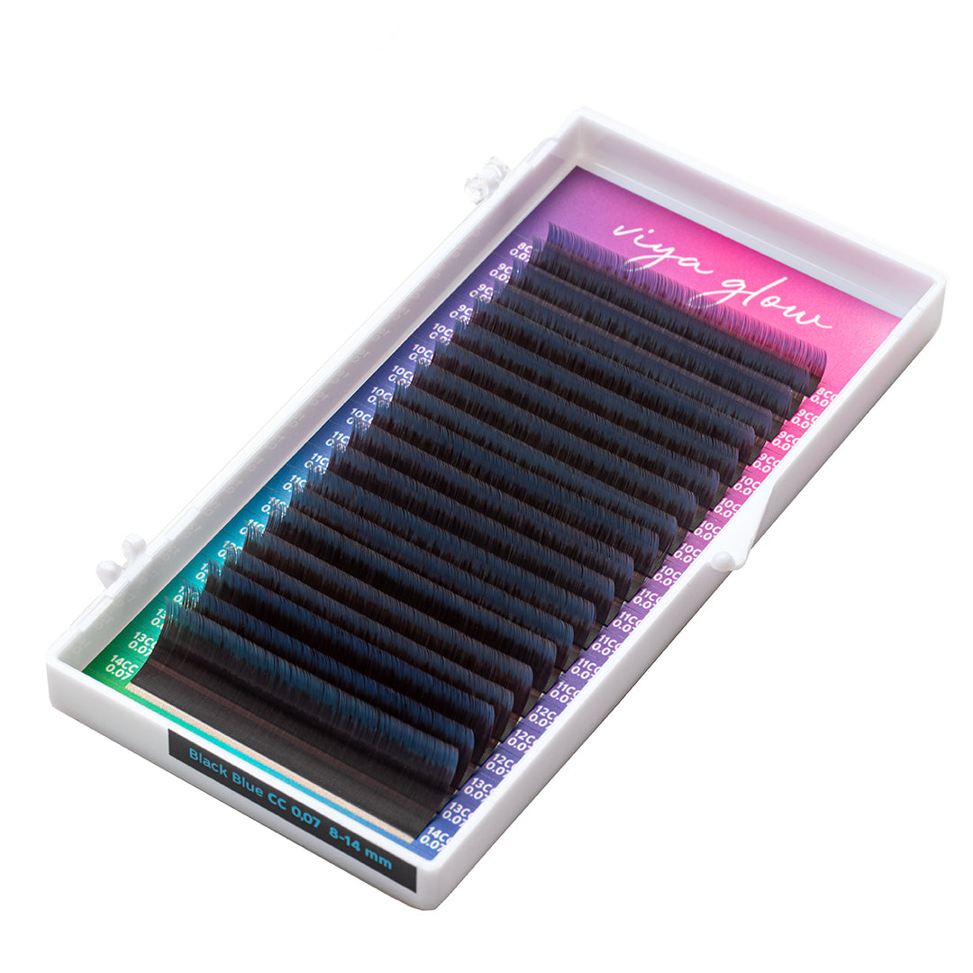Eyelashes for extension Viya GLOW MIX - Black Blue OMBRE