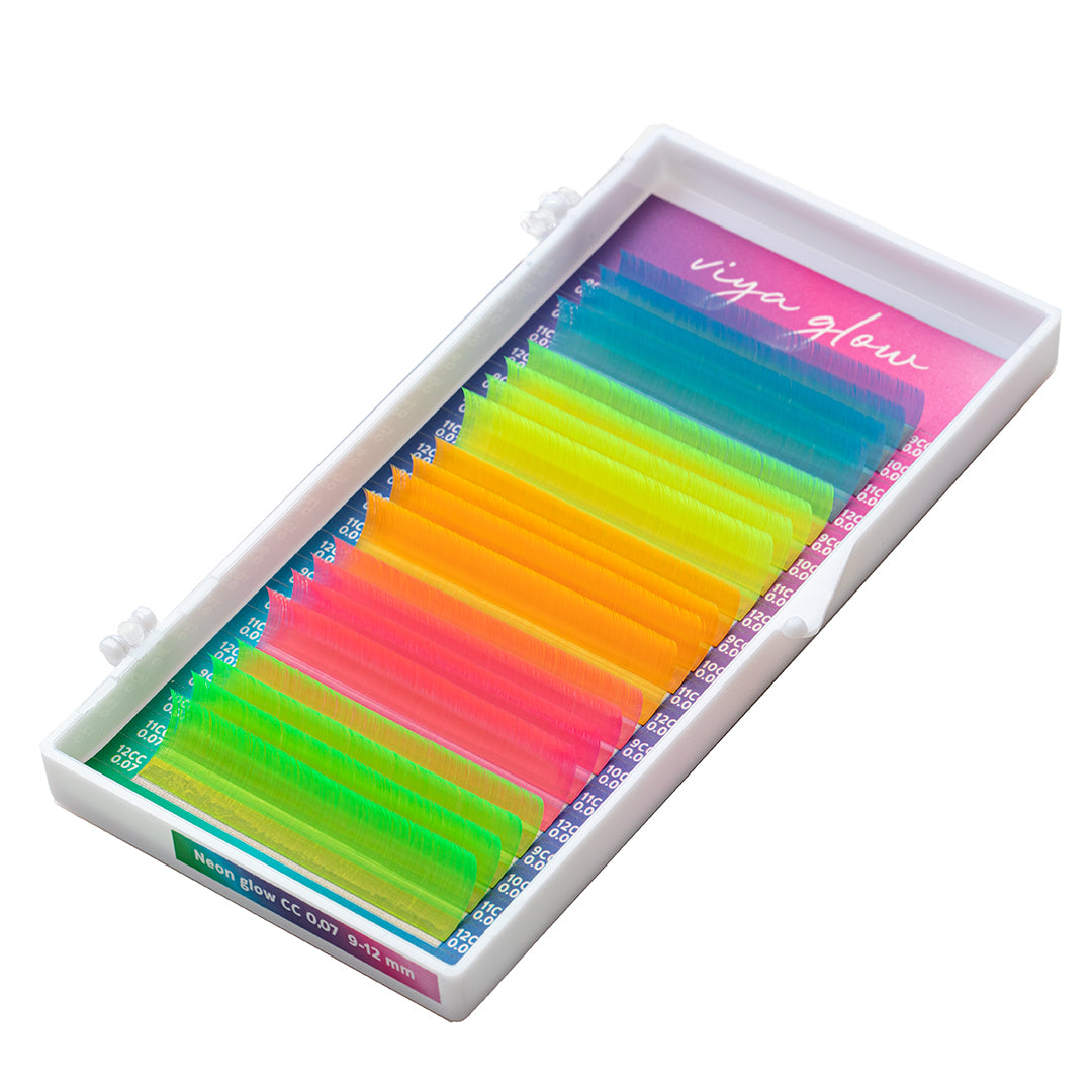 Eyelashes for extension Viya GLOW MIX Neon Glow MULTI-COLORED