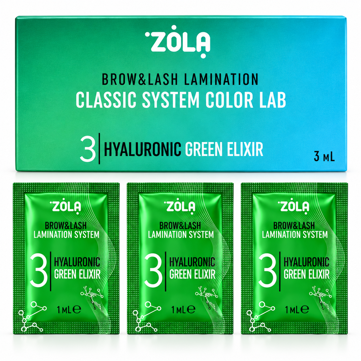 ZOLA Hyaluronic Green Elixir – Step 3 Brow &amp; Lash Lamination System