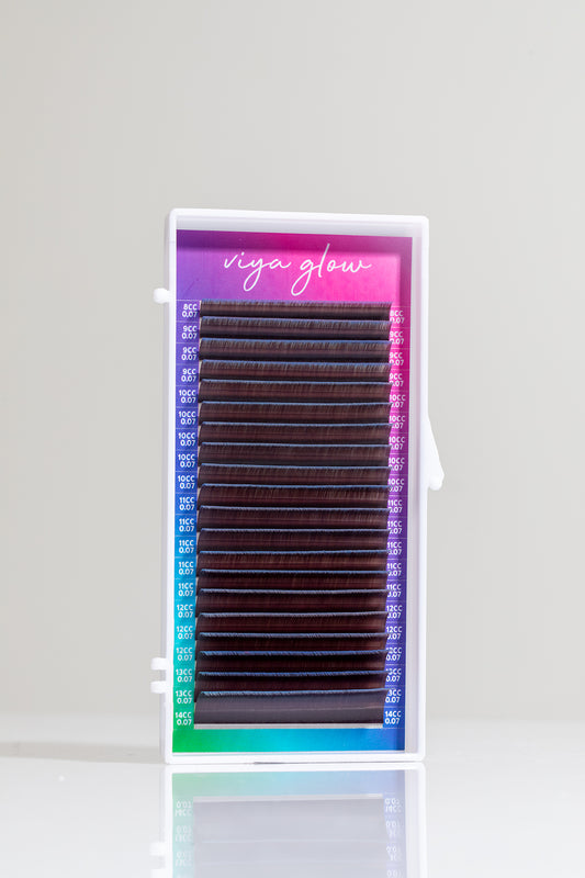 Eyelashes for extension Viya GLOW MIX - Black Blue OMBRE