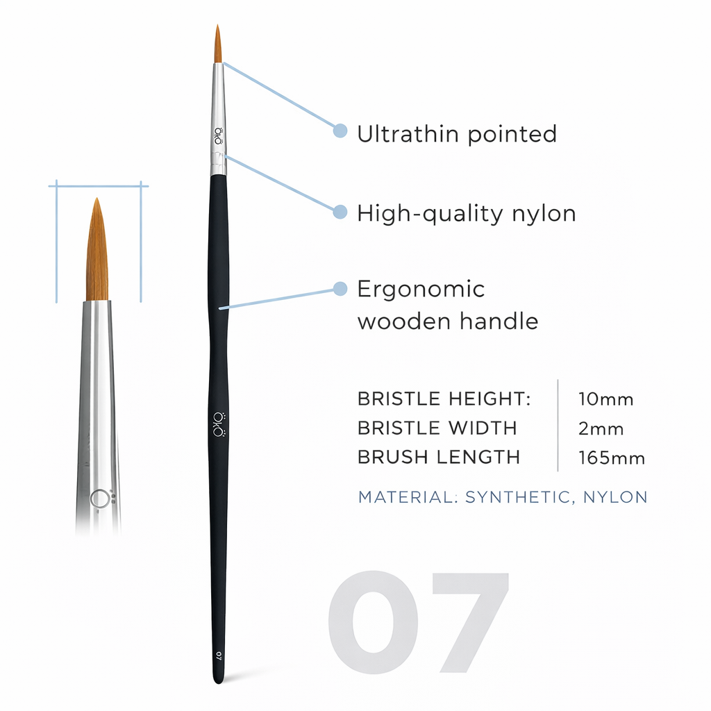 OKO Lash & Brow Professional Brushes — Black Edition (#1-10)