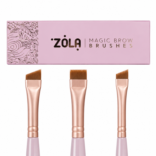 ZOLA PROFESSIONAL SET OF EYEBROW BRUSHES MAGIC BROW BRUSHES LIGHT PINK