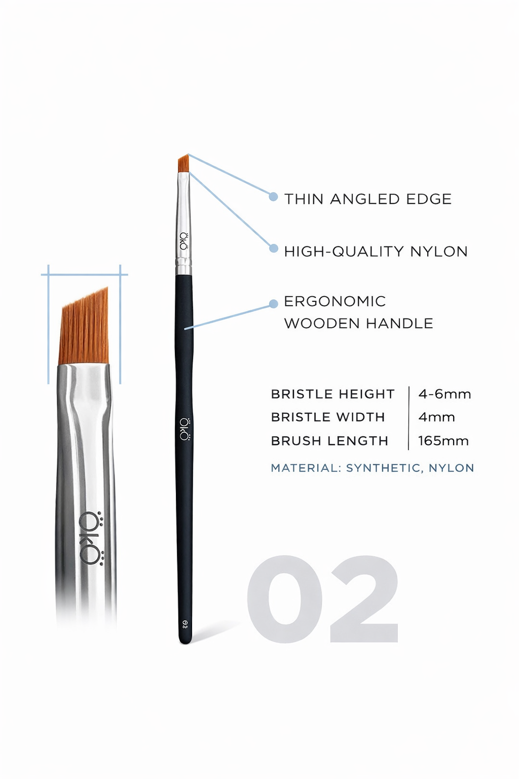 OKO Lash & Brow Professional Brushes — Black Edition (#1-10)
