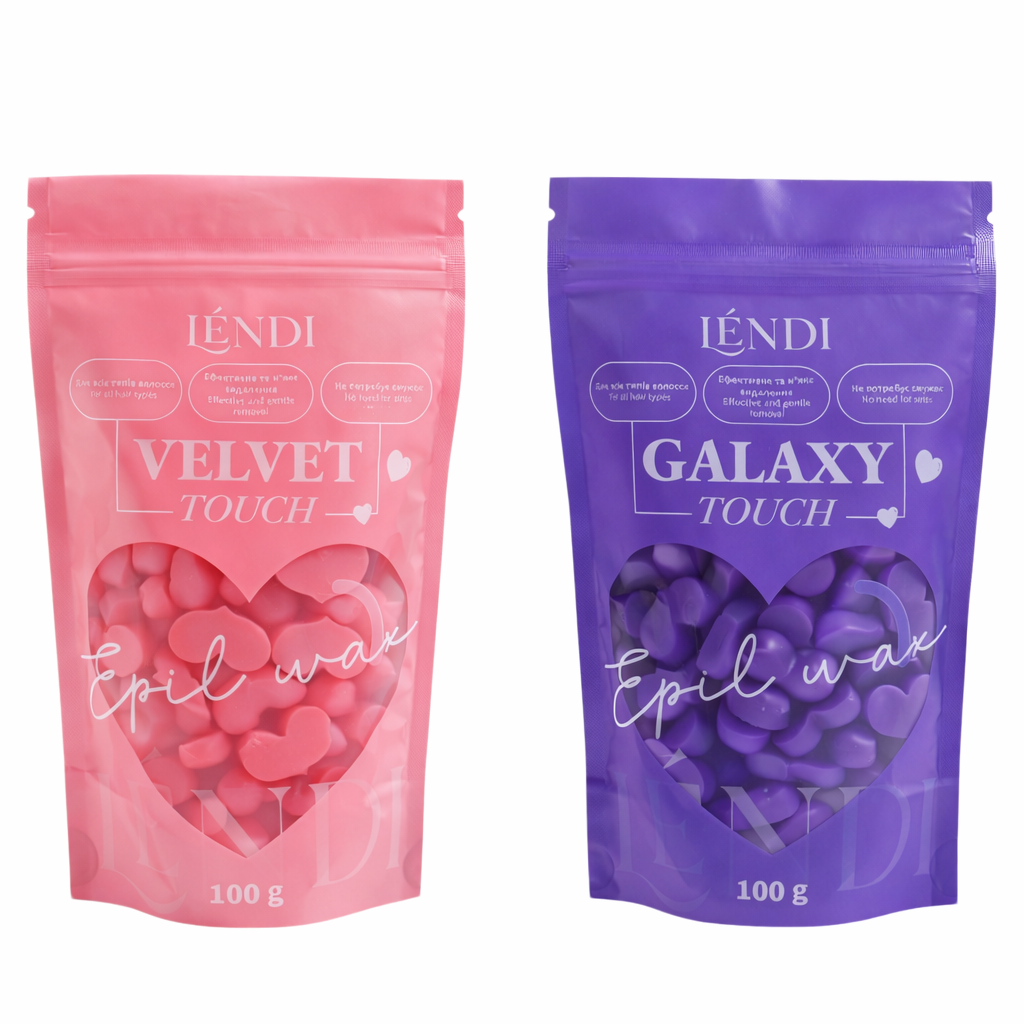 LÉNDI Epil Wax Beads – Velvet Touch & Galaxy Touch (100, 500g)
