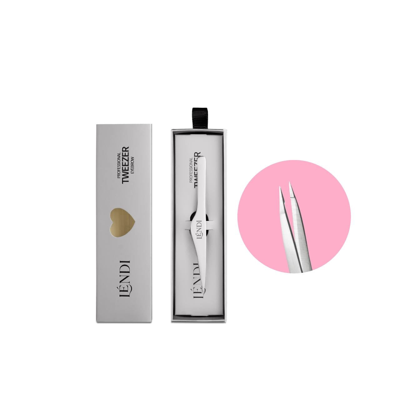 Lendi Moonlight Silver Point eyebrow tweezers