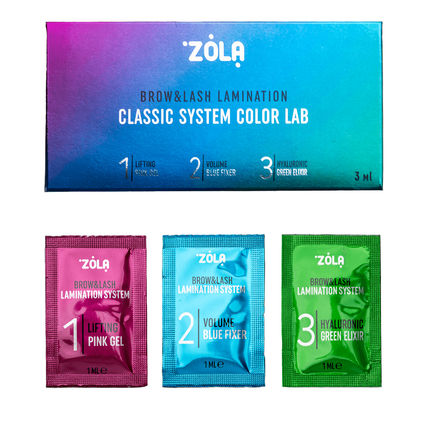 ZOLA COLOR LAB SET FOR LAMINATION IN SACHET (3 X 1 ML)