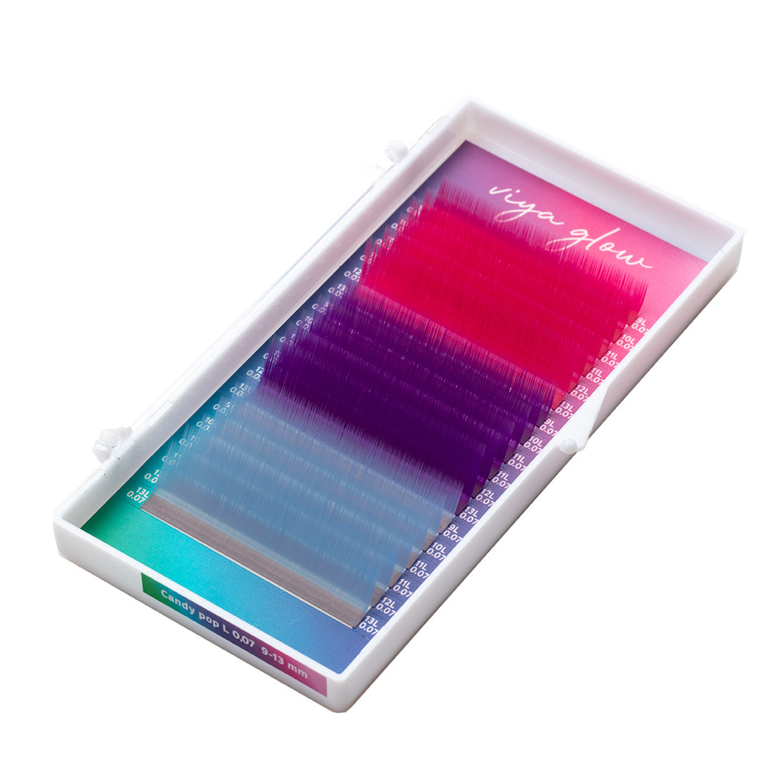 Eyelashes for extension Viya GLOW MIX Candy Pop MULTI-COLORED