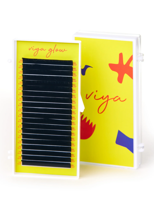 Eyelashes for extension Viya GLOW D - Black