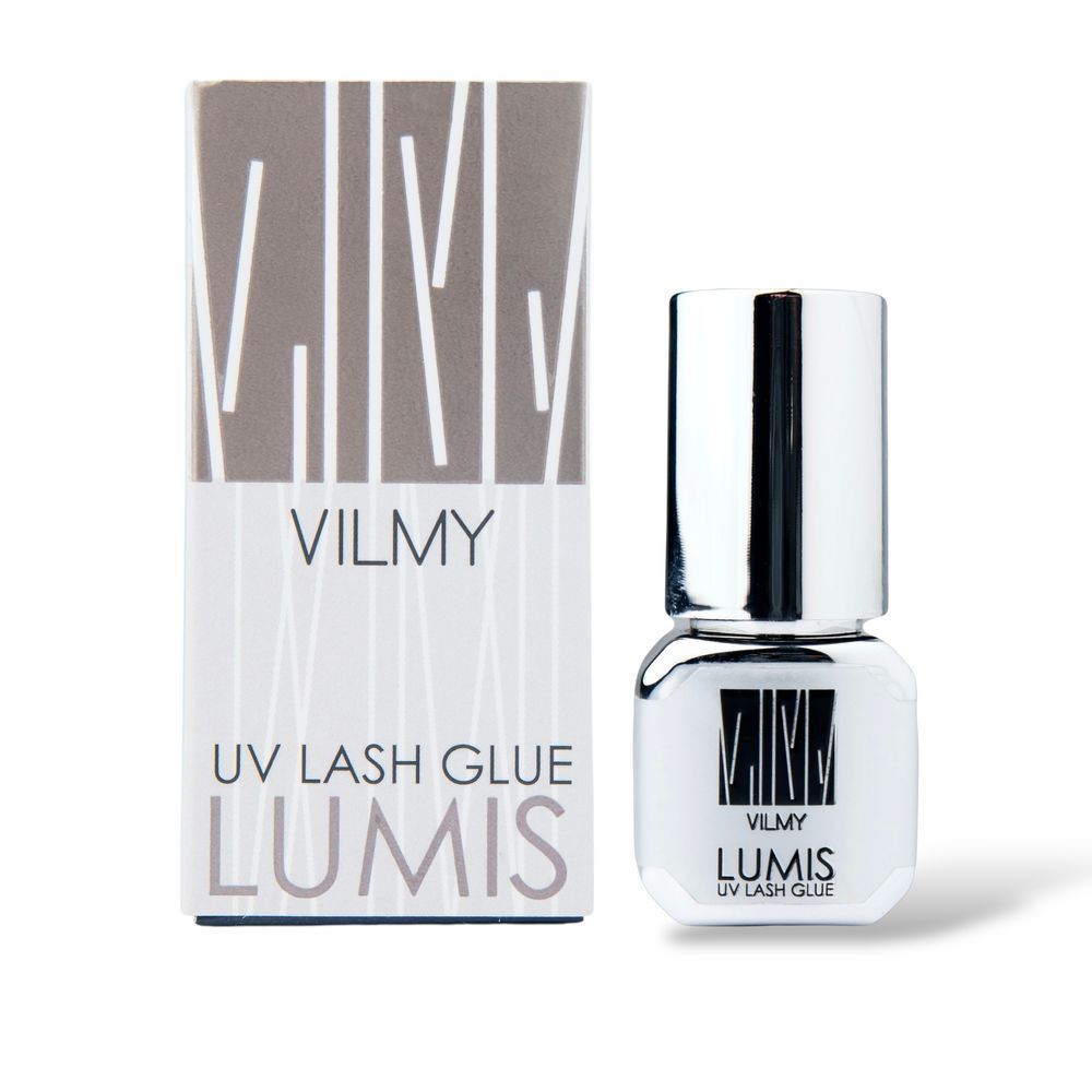 Vilmy Eyelash Extension Adhesive “LUMIS” — professional UV-lash glue for precise lash extension application.