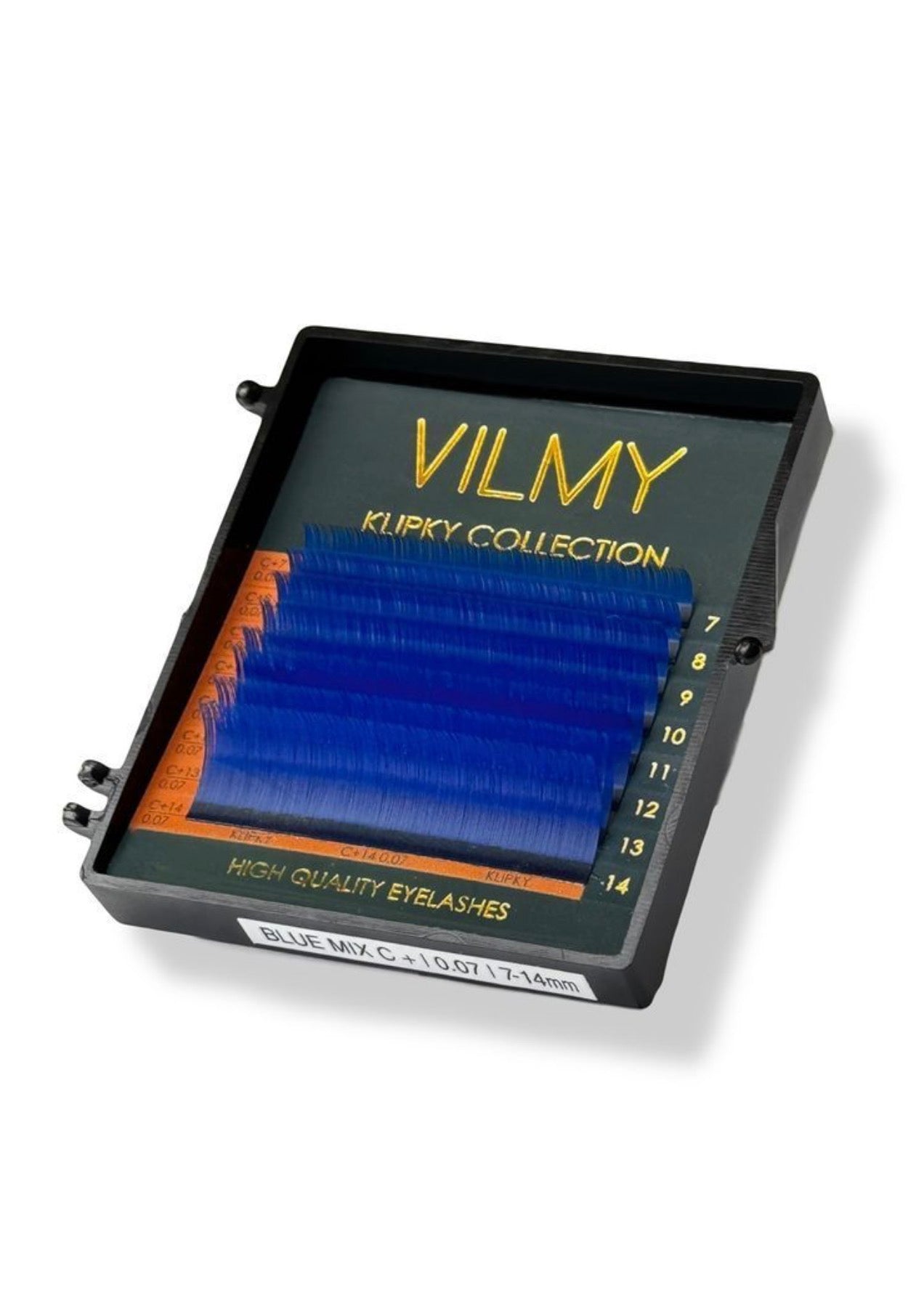 Vilmy “Klipky” Eyelash Extensions — Blue Mix 7–14 mm, C, C+ Curl