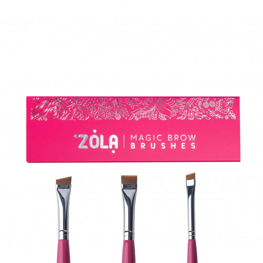 ZOLA PROFESSIONAL SET OF EYEBROW BRUSHES MAGIC BROW BRUSHES RASPBERRY