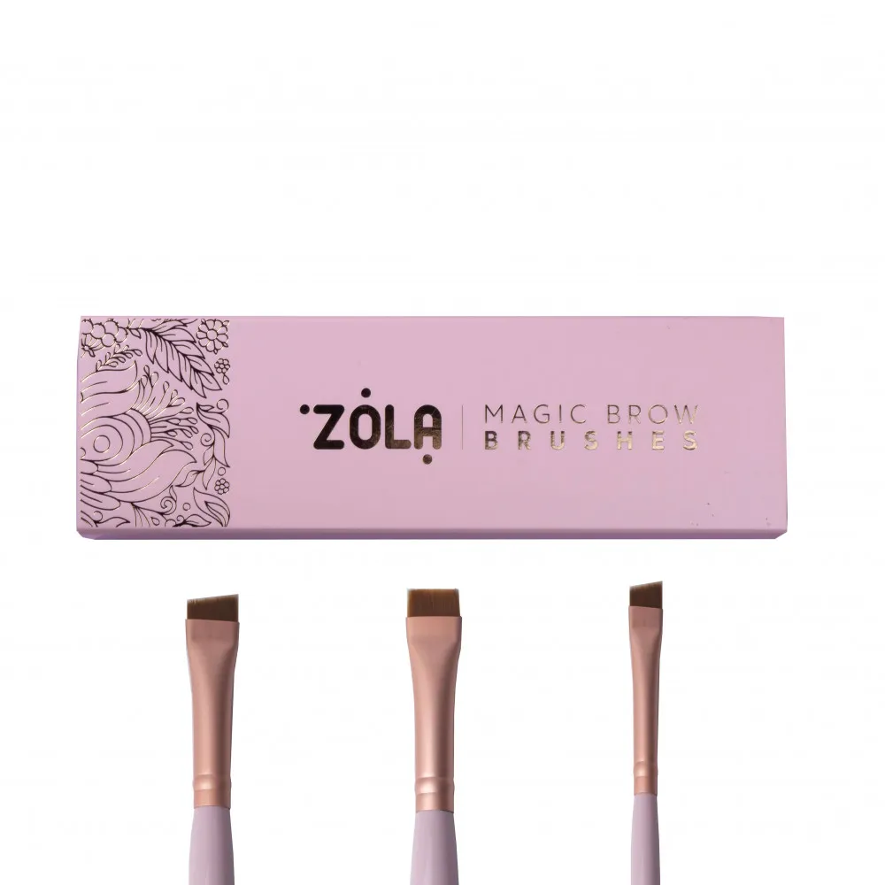 ZOLA PROFESSIONAL SET OF EYEBROW BRUSHES MAGIC BROW BRUSHES LIGHT PINK