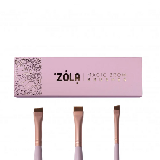 ZOLA PROFESSIONAL SET OF EYEBROW BRUSHES MAGIC BROW BRUSHES LIGHT PINK