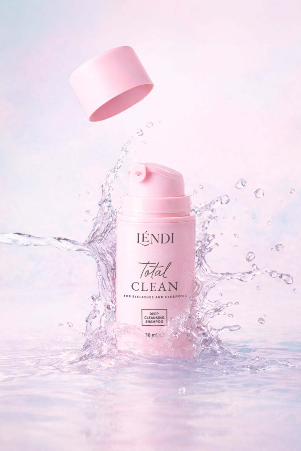 LÉNDI Total Clean Lash Shampoo – Deep Cleansing Foam for Eyelashes & Eyebrows (30 ml)