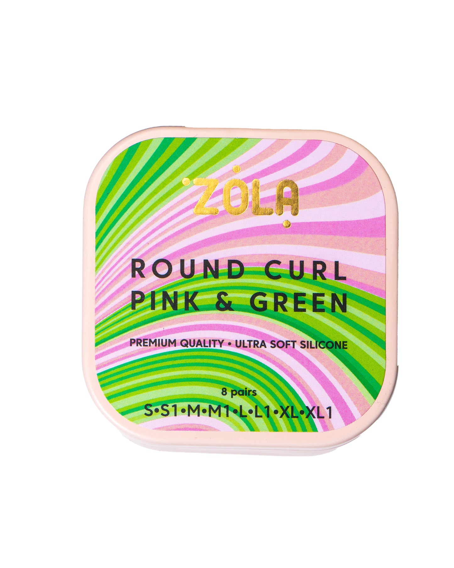 ZOLA LAMINATION SILICONE PADS ROUND CURL PINK & GREEN (S, S1, M, M1, L, L1, XL, XL1)