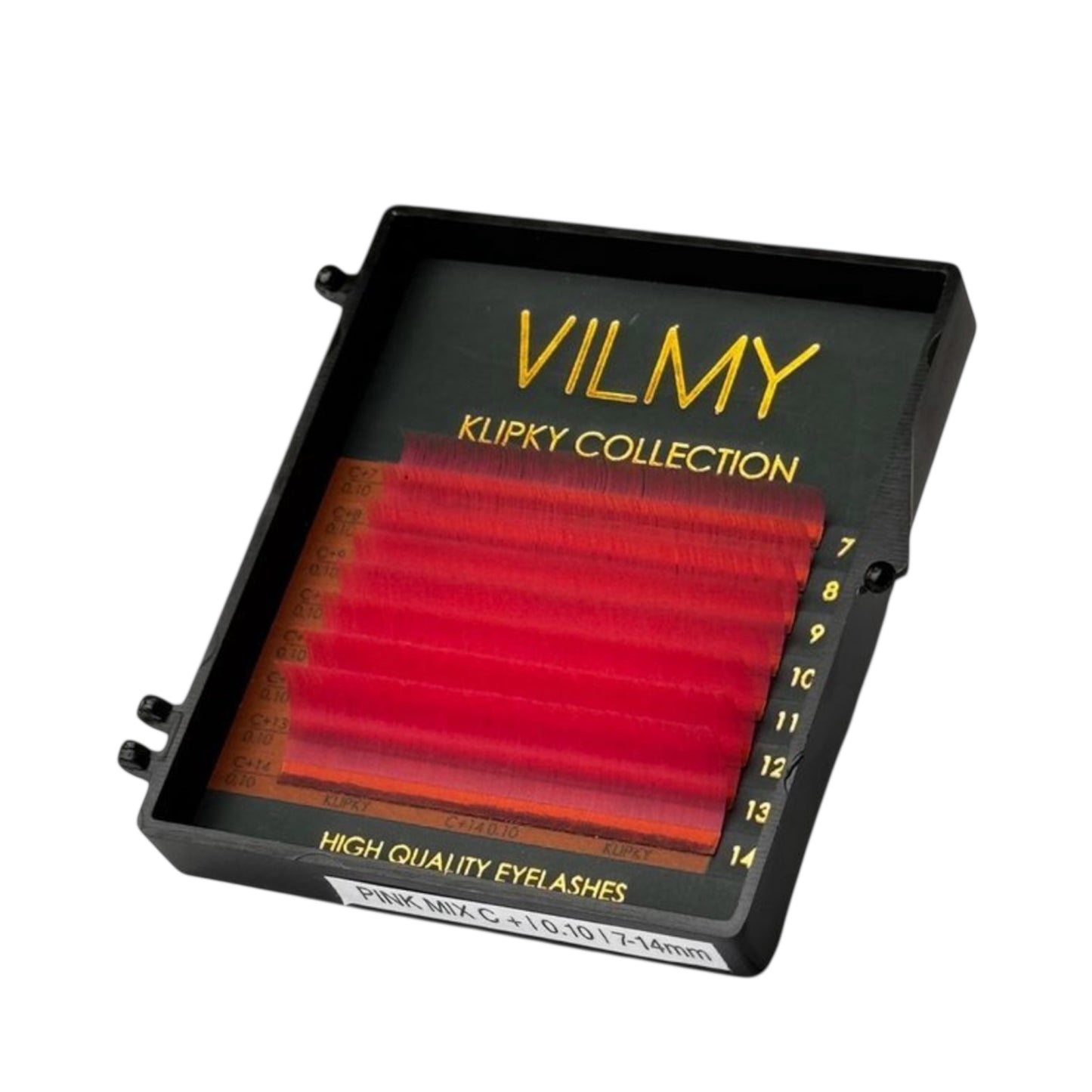Vilmy “Klipky” Eyelash Extensions — Pink Mix 7–14 mm, C, C+ Curl