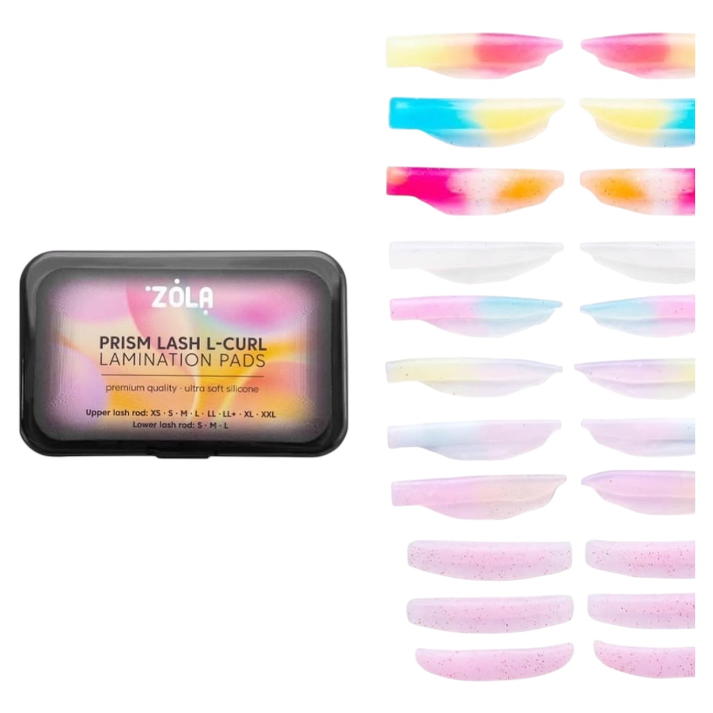 ZOLA PRISM LASH L-CURL LASH LAMINATING PADS FOR UPPER AND LOWER LASHES