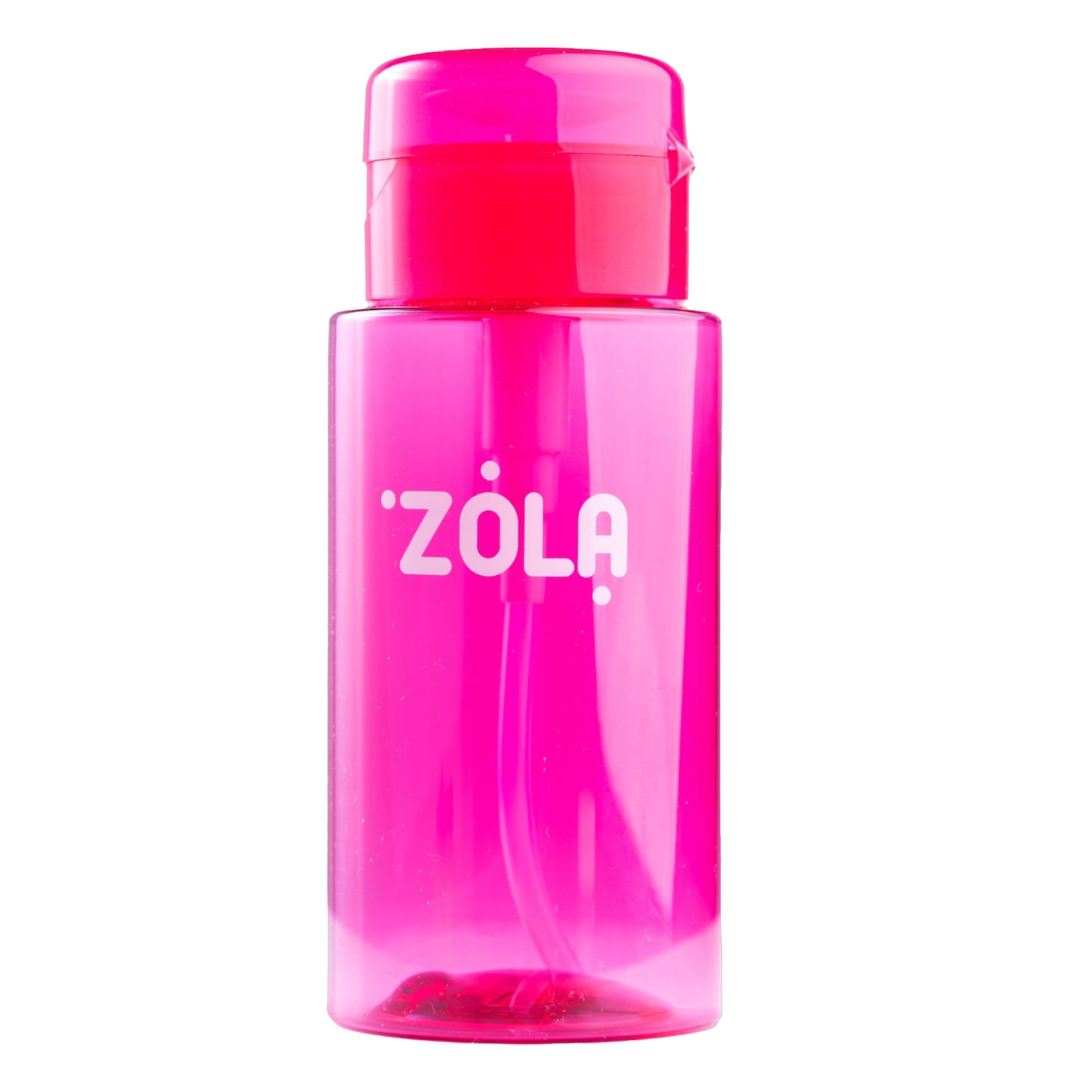 ZOLA PLASTIC LIQUID CONTAINER WITH PUMP DISPENSER (PINK AND TRANSPARENT)