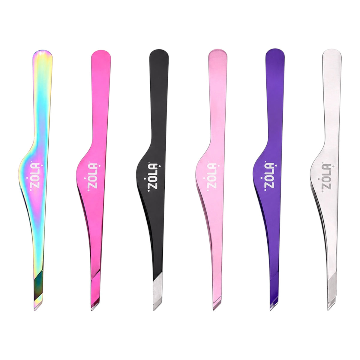 ZOLA Color Series Professional Beveled Tweezers for Eyebrows